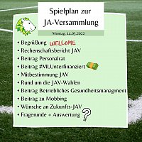 Spielplan zur JAV-Versammlung